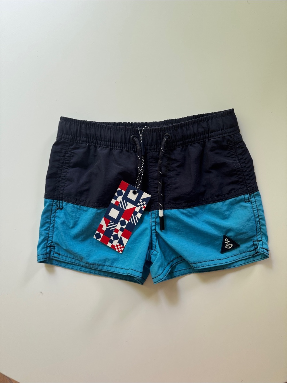 Kids Two-Tone navy and Teal Swim Trunks NWT size 2